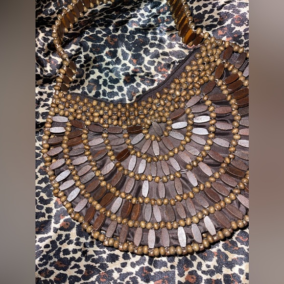 Wood Beaded Mini Bag - Picture 7 of 14